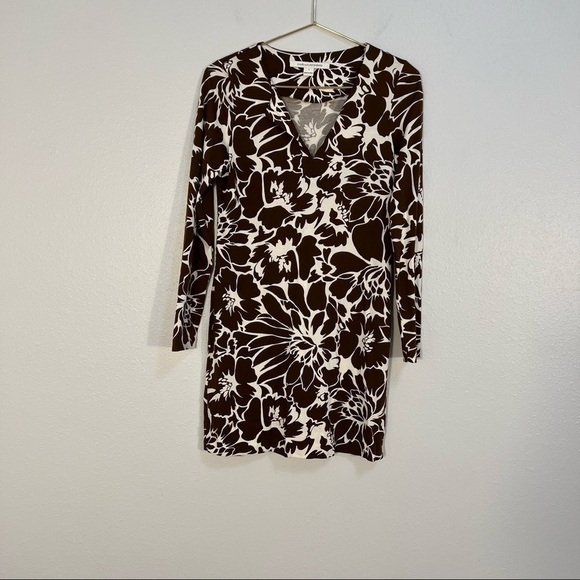 Diane Von Furstenberg Reina Long Sleeve Jersey Dress - Picture 1 of 4